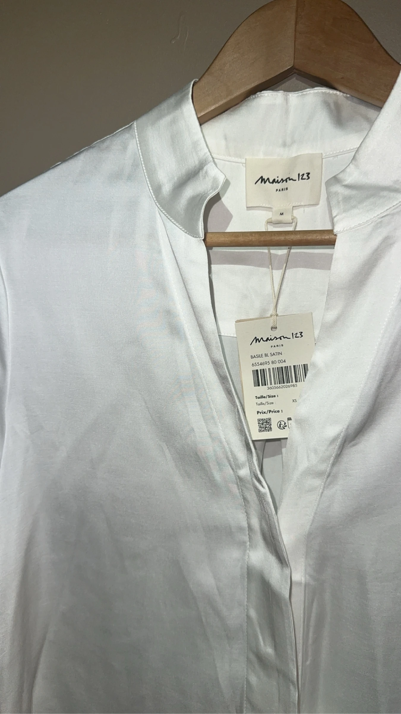 Blouse van satijn wit Maison 123 - Nieuw met etiket - Maat M – photo 4